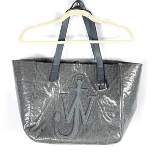 JW Anderson Belt Tote Bag Gray Double Strap‎ Leather Details